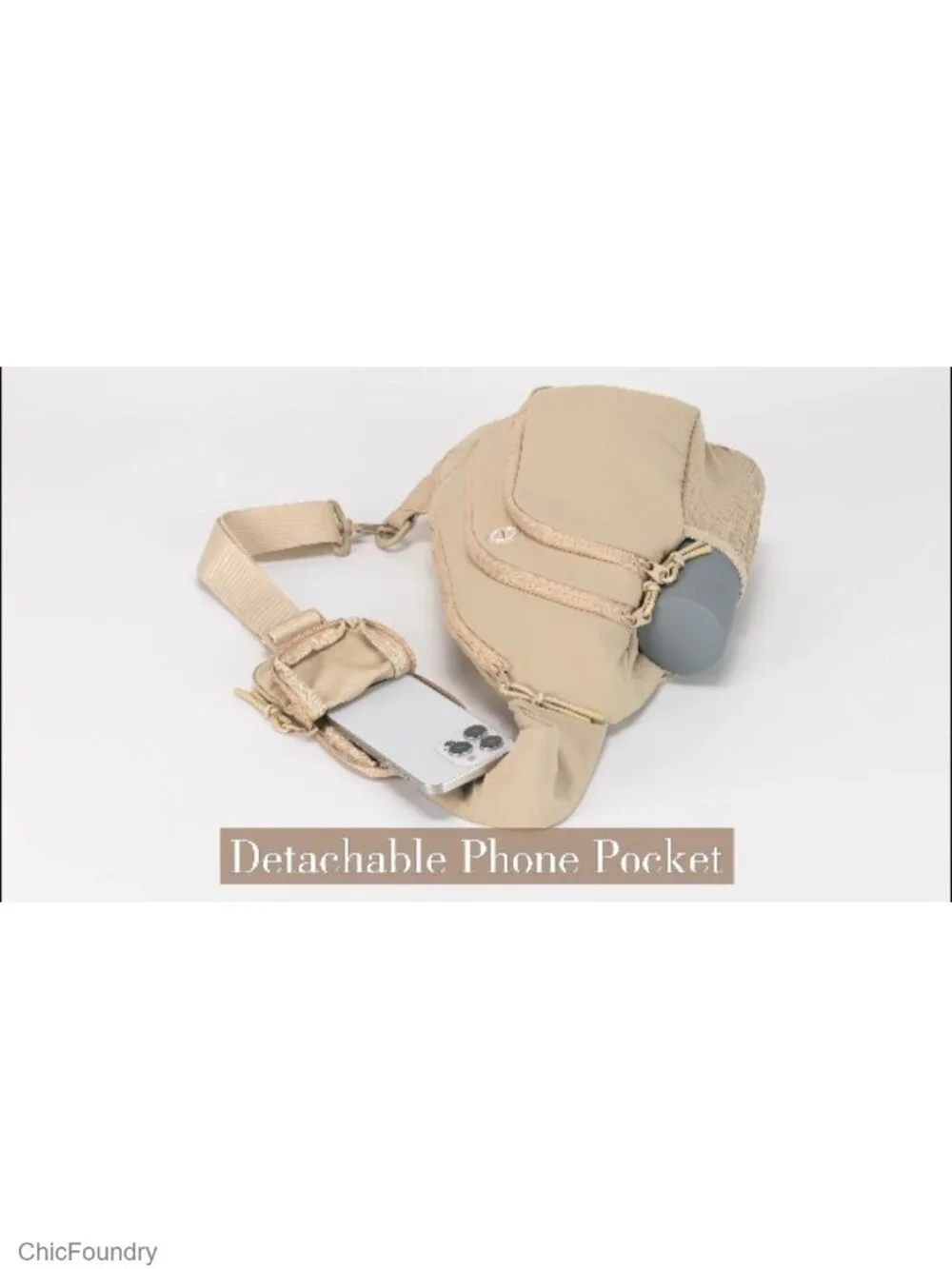 Nylon RFID Blocking Sling Crossbody Bag with Adjustable Strap